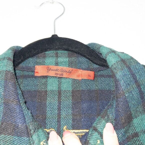 Youk Shim Won World Blue/Green Plaid Jacket Dress Size Free - Picture 3 of 7